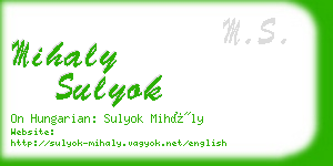 mihaly sulyok business card